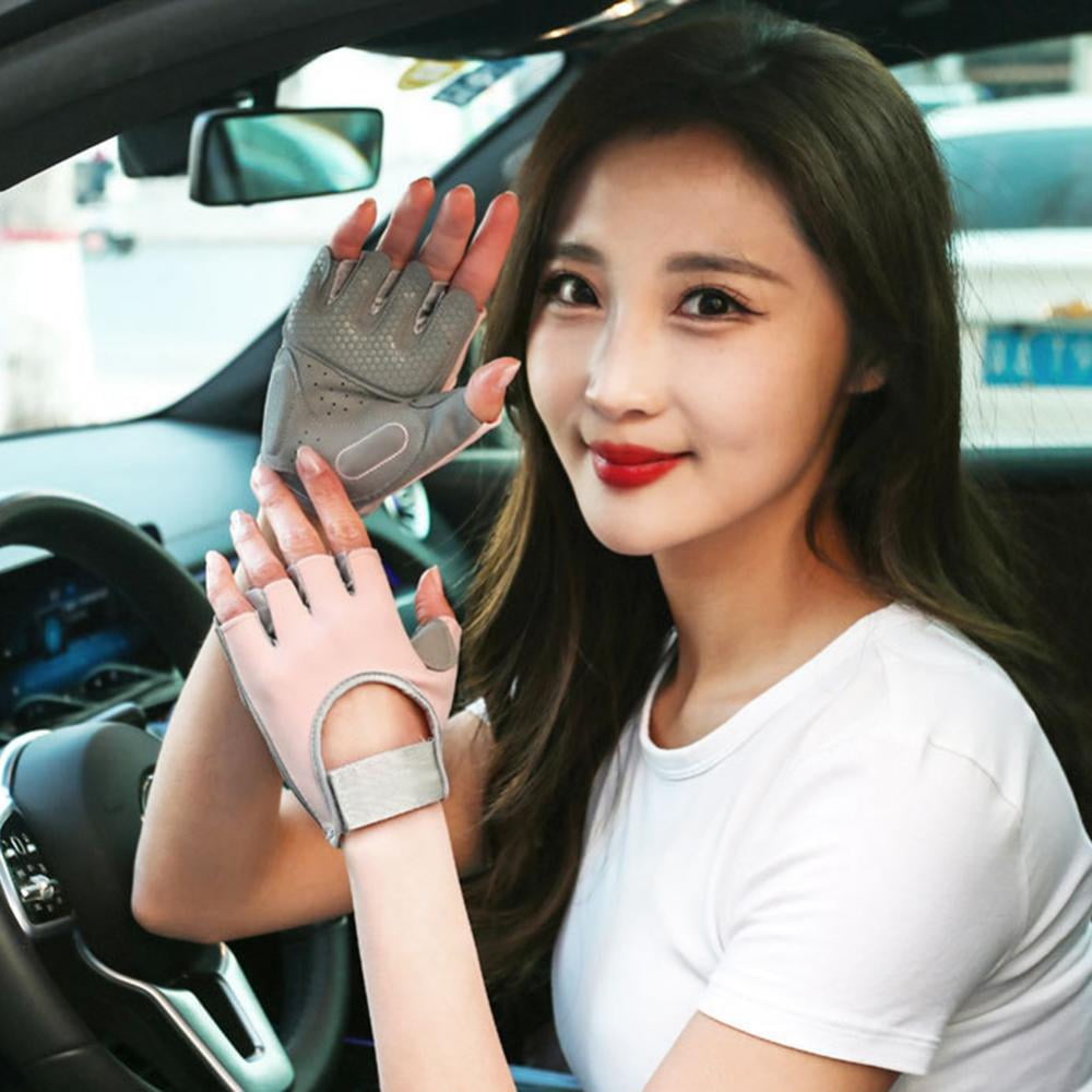 Cycling Gloves Women Half Finger Gel Padded Bike Gloves for Women Cycling Mountain Road Bicycle Biking Fingerless Gloves Anti Slip Shock Absorbing