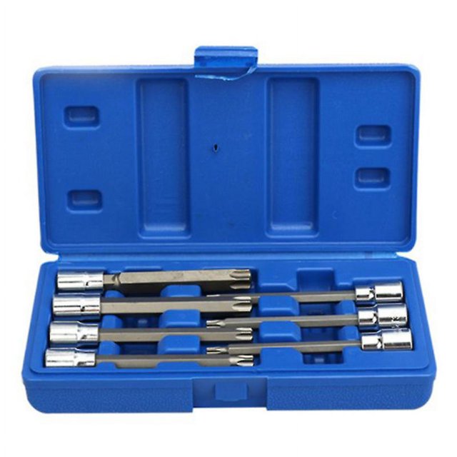Juego de 7 herramientas de dados de 3/8 pulgadas con punta de estrella Torx extra larga, juego de dados T25 T30 T40 T45 T50 T5 plateados, plateados
