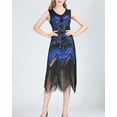 thumbnail image 5 of 20's Ladies Great Gatsby Flapper Style Dress Party New Year's Eve Blue/Black, 5 of 7