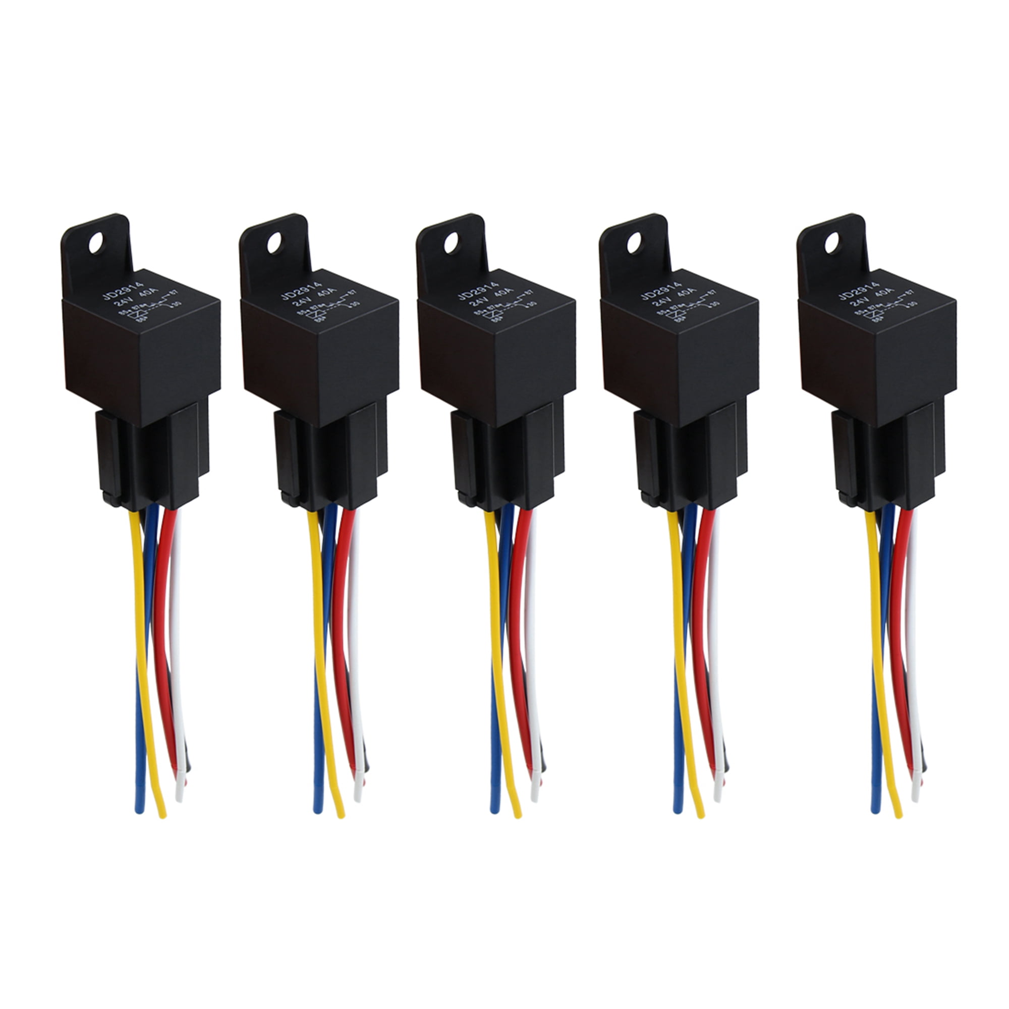 5pz 12V 40A SPDT Auto Relè 5 Pin 5 Fili con Cablaggio Presa