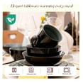 thumbnail image 3 of Sonoma 16 Piece Stoneware Dinner Set, Outside Black + inside Handpainted Color Blue, 3 of 6