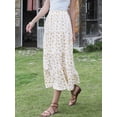 thumbnail image 4 of DARING DIVA Women's Boho Elastic Flowy A Line Skirts Trendy Large Beige, 4 of 6