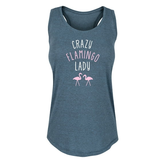 Instant Message - Crazy Flamingo Lady - Women's Racerback Tank