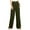 Army Green, variant on Bloomae Womens Casual Corduroy Wide Leg Pants High Waisted Double Buttoned Stretchy Loose Straight Long Trousers Palazzo Pants with Pockets Gray S