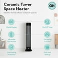 thumbnail image 2 of Good Housekeeping 30" Oscillating Ceramic Tower Space Heater with Remote, 2 of 9