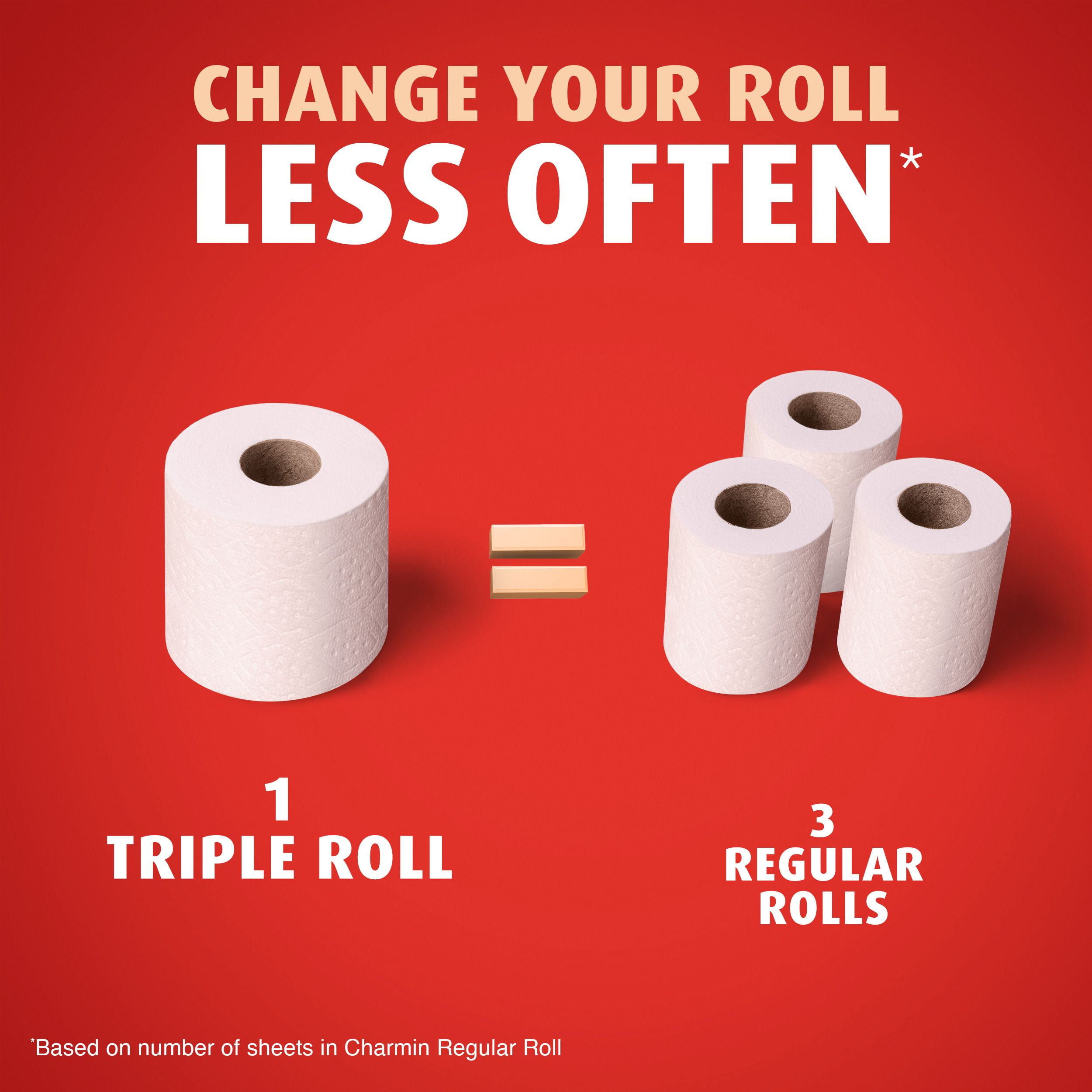 Charmin Toilet Paper Ultra Strong, 30 Triple Rolls = 90 Regular Rolls, 2-ply Bath Tissue, 30CT