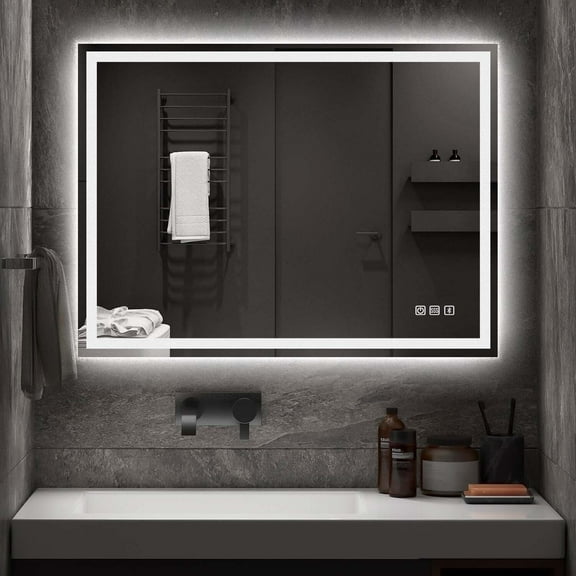 STARLEAD LED Bathroom Mirror,32*24 inch LED Mirror for Bathroom,Bthroom Mirror with Lights,Anti Fog,Wall Mounted,Touch