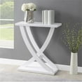 thumbnail image 2 of Pemberly Row Modern Criss-Cross Console Table in White Wood Finish, 2 of 10