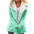 thumbnail image 2 of Puntoco Mujer Tallas Grandes Invierno Cálido Compuesto Felpa Botón Solapas Chaqueta Outwear Abrigo Puntoco Puntoco-4050, 2 of 6