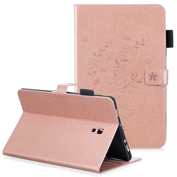 Galaxy Tab A 10.5" T590/T595/T597 Case, Allytech PU Leather Folio Flower Pattern Slim Fit Magnetic Book Cover Style w/ Cards Holder Kickstand Cases and Covers for Samsung Galaxy Tab A 10.5", Rosegold