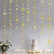 thumbnail image 1 of Guirnaldas doradas para 30 cumpleaños, decoraciones con número 30, guirnalda de estrellas centelleantes con puntos circulares, banderines metálicos colgantes, banderines, telón de fondo para su feliz, 1 of 5