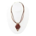 thumbnail image 3 of Modern Red Jasper and Golden Pendant Necklace, 3 of 4