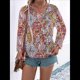 thumbnail image 5 of Blusas Casuales de Larga con Cuello en V y Estampado Bohemio para Mujer 5 Colores Mezclados XL, 5 of 7