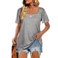 thumbnail image 1 of Puff manga corta cuello cuadrado camisas casuales elegantes para la oficina Amonsee Otros, 1 of 6