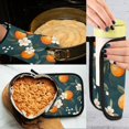 thumbnail image 5 of Yayeee Oven Mitts and Pot Holder Set of 4 Heat Resistant Kitchen Gloves Baking Hot Pad, Floral Oranges, 5 of 5