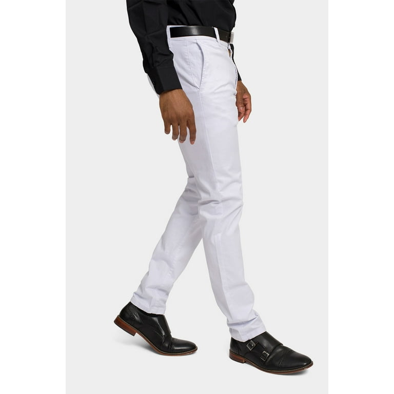 Victorious Men's Slim Fit Stretch Chino Pants, White, 44/30 Victorious Men's Slim Fit Stretch Chino Pants, White, 44/30