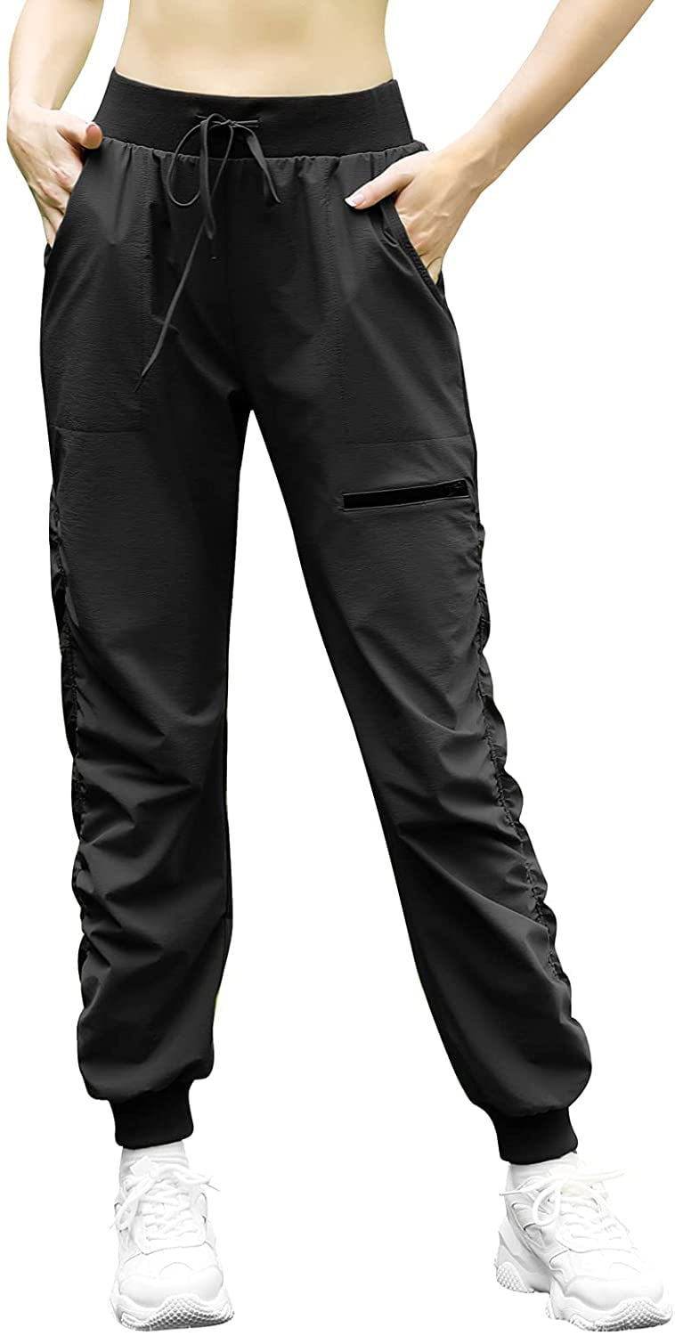 Women's Sports Casual Trousers Quick Dry Hiking Jogger Pants Lightweight Gym Workout Pants with Zipper Pockets. 