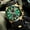 Gold Green, variant on Men's Watch Fashion Tonneau Wrist Watches (Chronograph/Waterproof/Luminous/Calendar) Silicon Strap Quartz Watch for Men