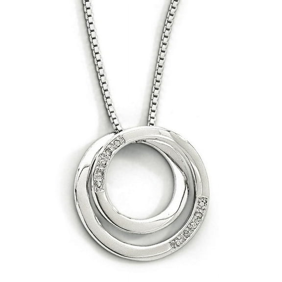 Primal Silver Sterling Silver Rhodium-plated 0.02 Cttw Diamond Necklace