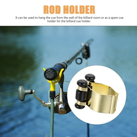 HEMOTON 4Pcs Metal Fishing Rod Holders Pole Storage Racks Pool Cue Clips Fishing Tools for Display