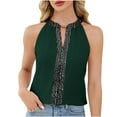 thumbnail image 1 of WRKEKC Hauts Habillés Décontractés pour Femmes Col Licou Insert à Paillettes Mode Haut Sans Manches Camisole à Col en V, 1 of 6