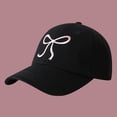 thumbnail image 2 of Womens Bow Baseball Cap Soft Top Sweet Romantic Pink Hat Adjustable For Casual Running Workouts Black One Size, 2 of 3