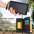 thumbnail image 5 of Allytechgroup Wallet Case for Apple iPhone 8 Plus/ 7 Plus,  Retro [1 Zipper Pocket + 6 Cards Slots] Hand Wrist Shoulder Strap Stand Shockproof iPhone 8 Plus/ 7 Plus Cover Case for Girls Women, Black, 5 of 10