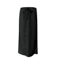 thumbnail image 6 of VBTAPA Maxi Skirts for Women 2025 Summer Cotton Linen Long Skirts Boho Casual Flowy Skirts Drawstring Waist A Line Skirts Black M, 6 of 8