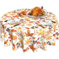 thumbnail image 1 of Fall Tablecloth, Autumn Maple Leaf Round Tablecloth 60 Inch, Thanksgiving White Round Table Cloth for Rustic Farmhouse Kitchen Decor, Wipeable Polyester Fabric Table Cover for Outdoor Holiday Party, 1 of 6