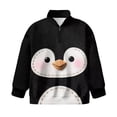 thumbnail image 4 of Uourmeti Cute Penguin Girls Casual Pullover Half Zip Sweatshirt Long Sleeve Pullover Sweatshirts Lightweight Trendy Fall for Daily Use Size 5-6, 4 of 7