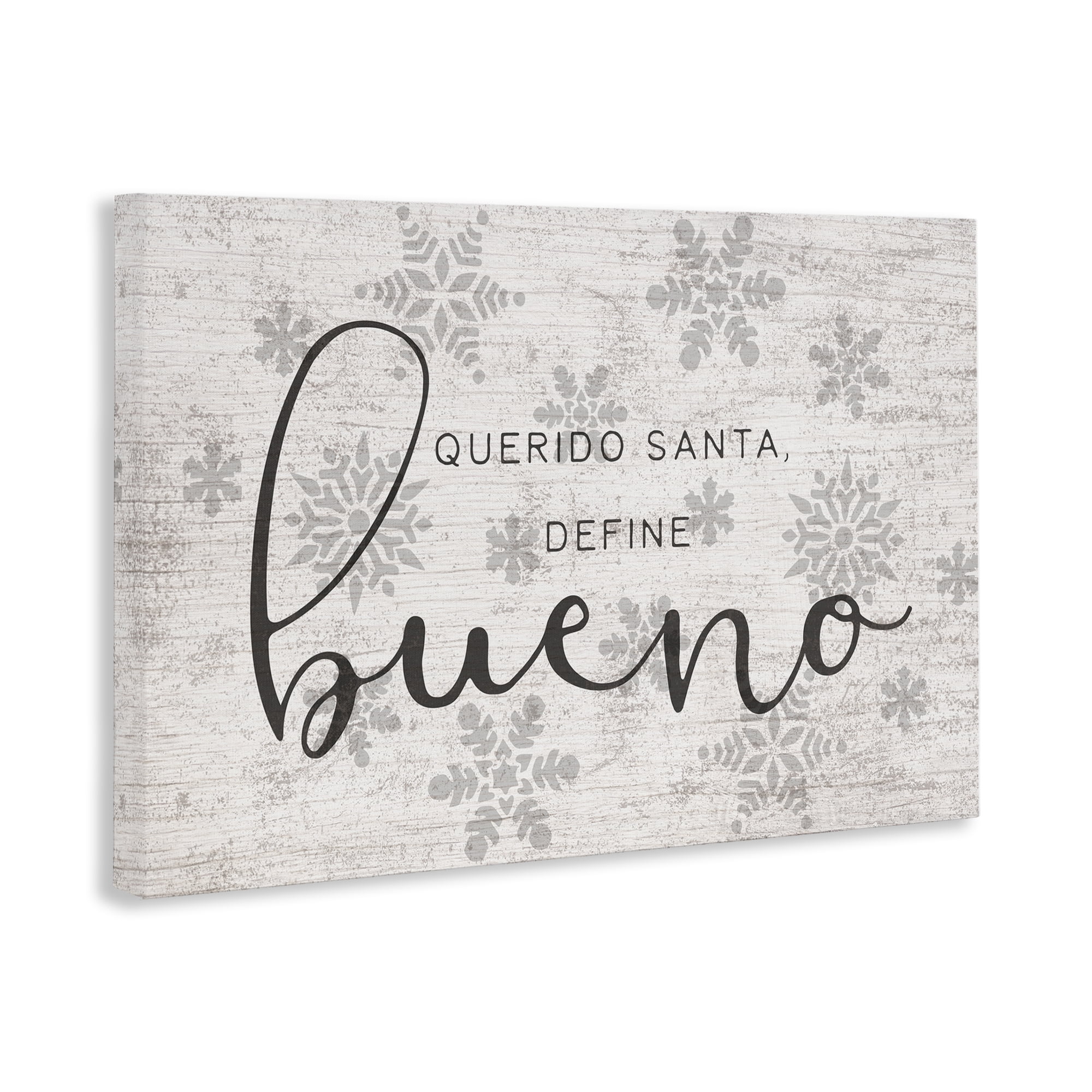 Stupell Industries Querido Santa Define Bueno Holiday Painting Wrapped Canvas Art Print Wall Art, 45 x 30