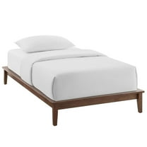 Pemberly Row Modern / Contemporary Twin Platform Bed in Walnut