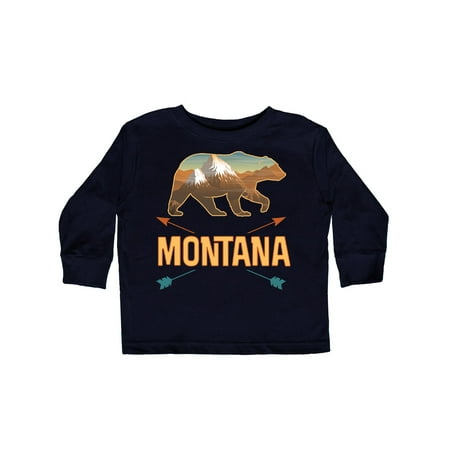 

Inktastic Montana Vacation Bear Silhouette Gift Toddler Boy or Toddler Girl Long Sleeve T-Shirt