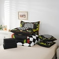 thumbnail image 5 of Erosebridal Farmhouse Animal Bedding Sets Full Size,Rustic Chicken Rooster Comforter Sets with Sheets,Black White Patchwork Plaid Bed in a Bag Full Size,Microfiber Bedroom Decor Reversible,7-Piece, 5 of 6