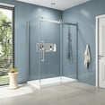 thumbnail image 3 of OVE Decors Bel Soft-Close Stainless Steel 3-Piece 60" Base/Door Corner Shower Kit, 3 of 19