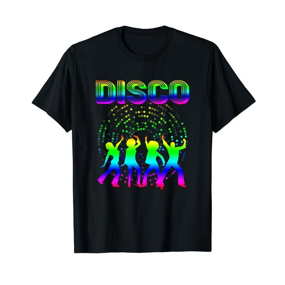 Disco Black T-Shirt 70s Disco Themed Shirt Vintage Retro Dancing