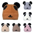 thumbnail image 6 of Bibifish Womens Panda Shape Knit Beanie Hat With Fluffy Ear Decor Soft Stretchy Lightweight Hat Daily Casual Wear Cute Stylish Hats, 6 of 6