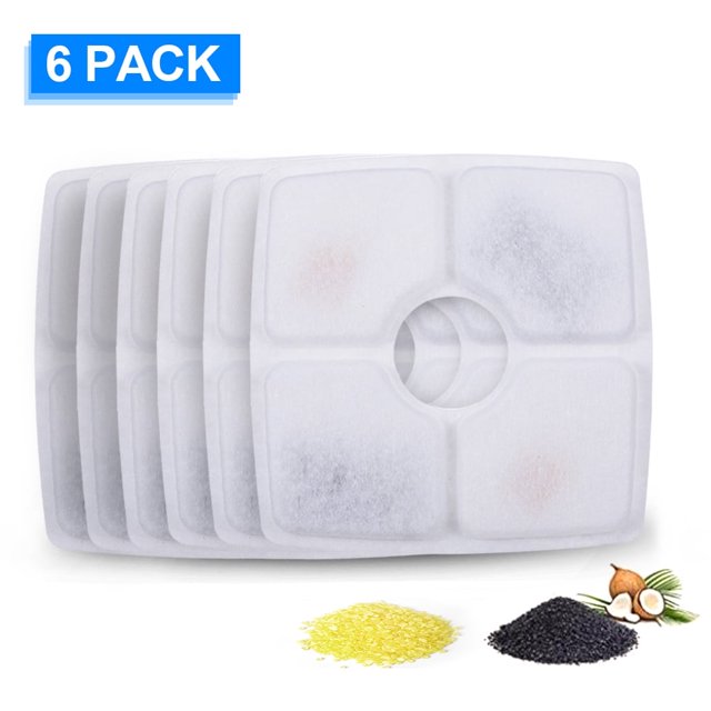 Filtros de Fuente de Agua para Gatos Filtros de Repuesto para Fuente Veken de Flores para Mascotas Fuente de Agua para Gatos 6 Piezas