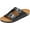 Black/Wide, variant on Men's Women's Footbed Sandals Comfortable Open Toe Double Buckle Flats Slides