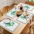 thumbnail image 5 of St Patrick's Day Placemats Set of 6 Watercolor Lucky Shamrocks Heart Place Mats Indoor Wipeable Table Mats Washable Cloth Dining Table Placemats for Kitchen Holiday Party Home Decor 13x19 Inch, 5 of 9