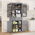 thumbnail image 3 of Craftian 72'' Tall Kitchen Pantry Cabinet with Drawer, 4 Door Pantry Storage Cabinet with Adjustable Sliding Shelve, Freestanding Buffet Cupboards, Food Pantry Cabinet for Dining Room, Kitchen, Gray, 3 of 11