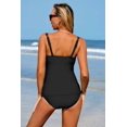 thumbnail image 3 of Beautyin Women 2 Pieces Tankini Set Conservative Swimwear Swim Sets Spaghetti Strap V neck Bathing Suit Slim Fit Ruched Swimsuits, 3 of 4