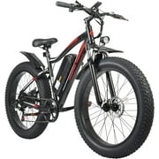 Wheelspeed Vélo électrique 26" x 4.0", moteur 500 W portée de 112 km et 32 km/h Gros pneus Vélo de montagne électrique pour adultes batterie amovible, Shimano 7 vitesses Neige Vélo électrique