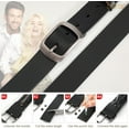 thumbnail image 6 of Plus Size Women Leather Belt Black Casual Waist Belt for Jeans Pants with Metal Pin Buckle, 6 of 6