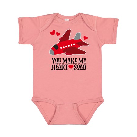 

Inktastic Valentines Day Airplane Hearts Gift Baby Boy or Baby Girl Bodysuit