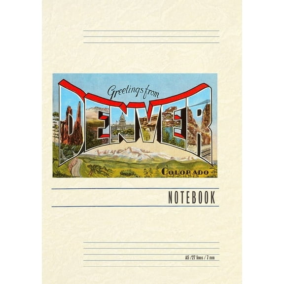 Vintage Lined Notebook Greetings from Denver, Colorado (Paperback)