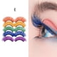 thumbnail image 1 of 5 pares de pestañas de colores, natural, hechas a mano gruesas, suaves y cómodas, pestañas coloridas para maquillaje jos dramático de , E E Baoblaze Pestañas postizas, 1 of 7