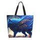 thumbnail image 1 of Balery Moonlit Blue Wolf Bolsa Tote Estilo Estético con Cremalleras, Bolsa de Hombro, Bolsa de Compras Grande y Plegable, 1 of 8