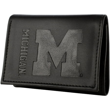 Leather Michigan Wolverines Wallet - Michigan Wolverines Hybrid Tri-Fold Wallet - Black - No Size