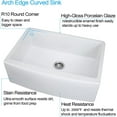 thumbnail image 5 of 33X21 Inch White Farmhouse Kitchen Sink Fireclay Ceramic Curved Apron Front Single Bowl Farm Sink, 5 of 7